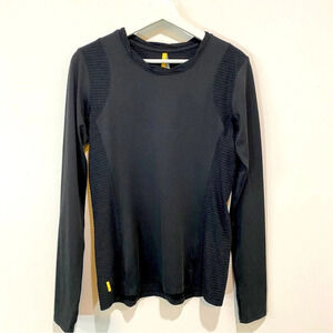 Lole Womens Stretchy Black Fitted Running Workout Top Long Sleeve Size M